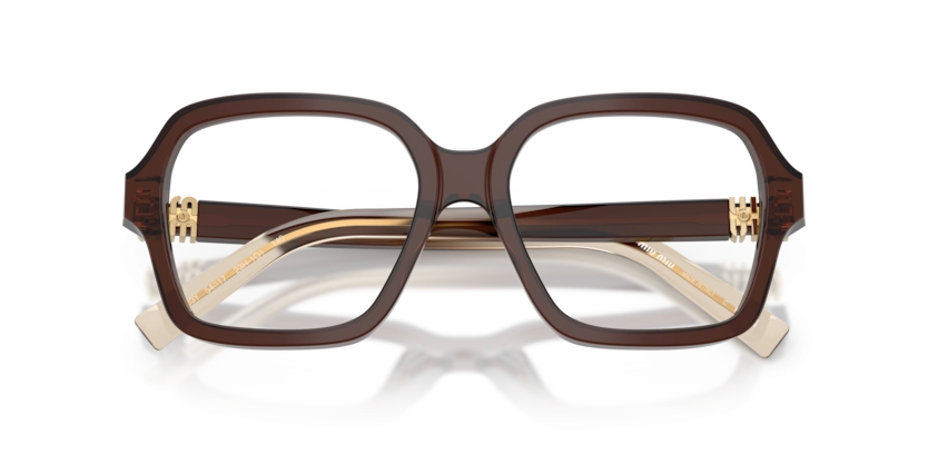 Óculos de Grau Miu Miu 0MU 03YV - 54 - Marrom transparente