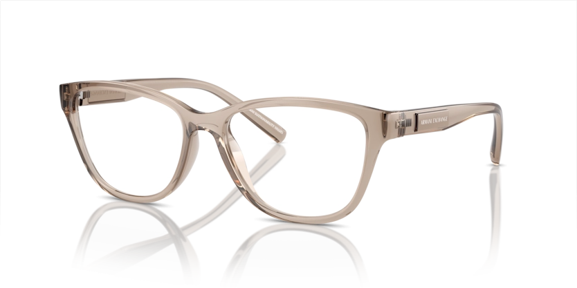 Óculos de Grau Armani Exchange AX3111U - 54 - Marrom transparente brilhante - 8344