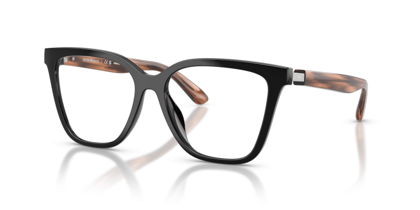 Óculos de Grau com Clip-On Empório Armani EA4254U - 54 - Preto brilhante - 62661W