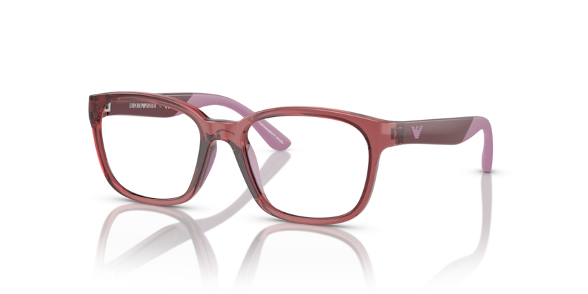 Óculos de Grau Emporio Armani Kids EK3003 - 49 - Vermelho transparente brilhante - 5075