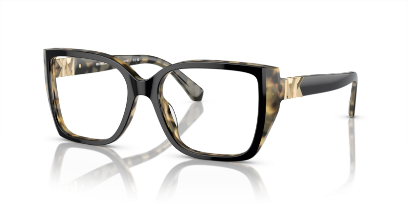 Óculos de Grau Michael Kors Castello MK4115U - 54 - Tartaruga preto/âmbar - 3950