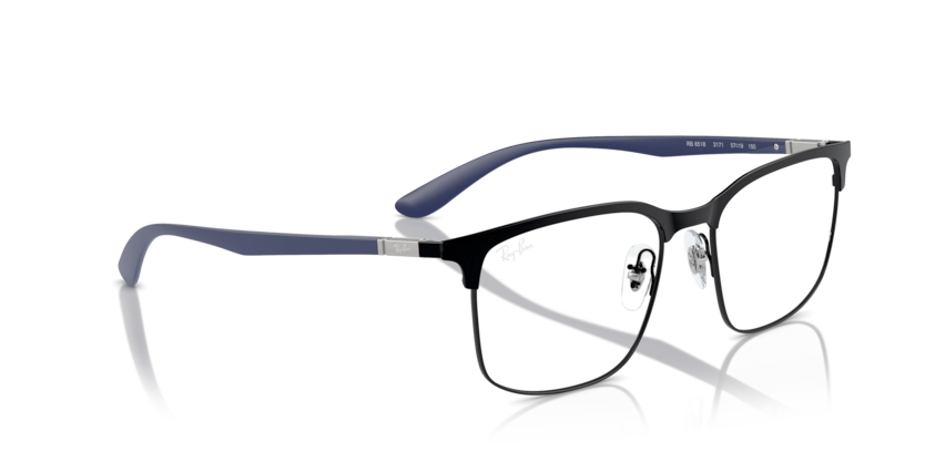 Óculos de Grau Ray-Ban 0RX6518  - 57 - Preto sobre preto -3171