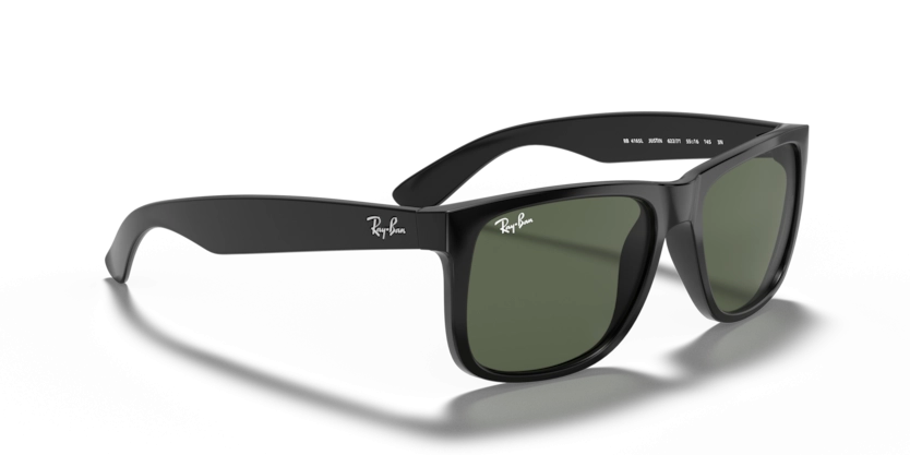 Óculos de Sol Ray-Ban Justin RB4165L - 57 - Preto emborrachado - 622/71
