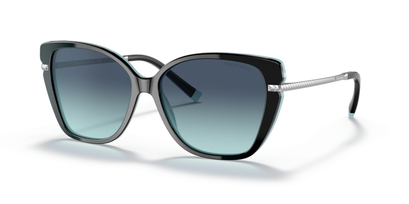 Óculos de Sol Tiffany & Co 0TF4190 - 57 - Preto sobre azul-tiffany - 80559S