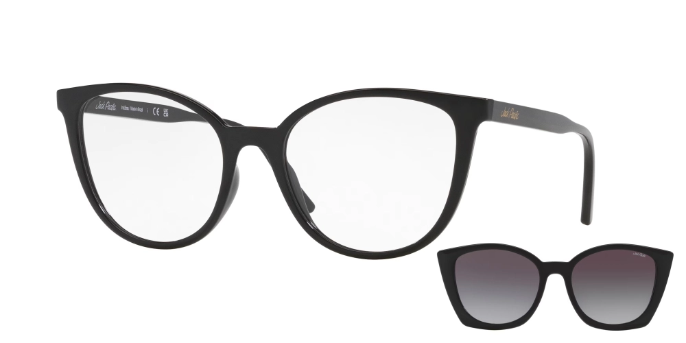 Óculos de Grau com Clip-On Jack JK1037 - 53 - Preto - K093