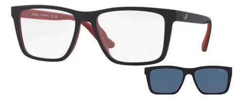 Óculos de Grau com Clip-On Jack Pacific 0JK1040U - 57 - Vermelho e topo azul - L308