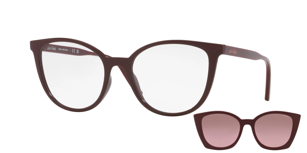 Óculos de Grau com Clip-On Jack Pacific JK1037 - 53 - Vinho-escuro - K095
