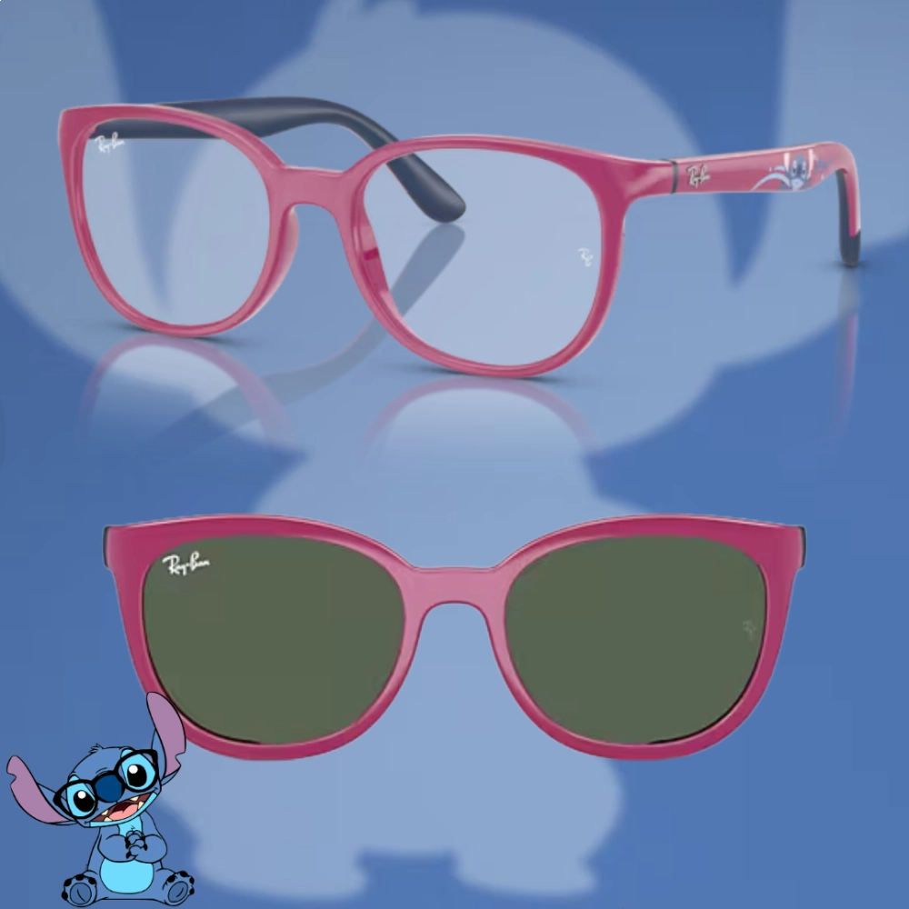 Óculos de Grau com Clip-on Ray-Ban 0RY1631 - 47 - Fucsia & rubber blue - 7508
