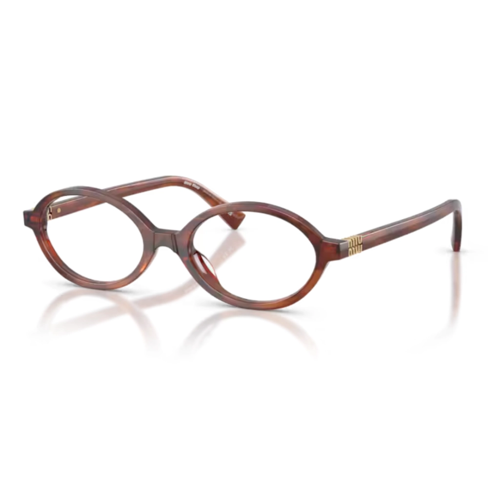 Óculos de Grau Miu Miu 0MU 01XV - 50 - Tabaco listrado - 26E1O1